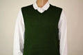 Club Room Men's V-Neck Sleeveless Merino Wool Blend Green Pull  Over Sweater M - evorr.com