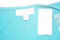 JM Collection Women Teal Blue Zip-Front Cuffed-Sleeve Stretch Tunic Blouse Top L - evorr.com