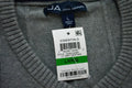John Ashford Men's Long-Sleeves Gray Striped Ribbed Cotton V-Neck Knit Sweater L - evorr.com
