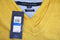 New Tommy Hilfiger Men's V-Neck Long Sleeves Pima Cotton Yellow Knit Sweater XL - evorr.com
