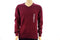John Ashford Men's Long-Sleeve Cherry Red Striped Ribbed V-Neck Knit Sweater 2XL
