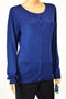 New Karen Scott Women's Blue Button Front Pointelle Knitted Cardigan Shrug Top L