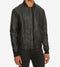 $129 Kenneth Cole Reaction Men's Black Seamed Faux Leather Bomber Jacket Coat XL - evorr.com