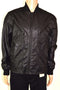 $129 Kenneth Cole Reaction Men's Black Seamed Faux Leather Bomber Jacket Coat XL - evorr.com