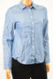 New Tommy Hilfiger Women's Cotton Blue Dotted Chambray Button Down Shirt Top S - evorr.com