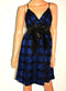 $138 Studio M Women's Sleeveless Black Blue Printed Tie Front Tunic Dress Large - evorr.com
