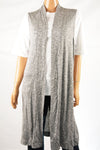 Alfani Women Sleeveless Gray Duster Cardigan Shrug Medium M