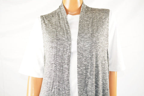 Alfani Women Sleeveless Gray Duster Cardigan Shrug Medium M