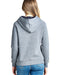 Women's Grey Kangaroo Pocket Long Sleeves Hoodie Blouse Top - evorr.com