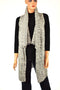 INC International Concepts Women Gray Metallic Marl-Knit Draped Shrug Cardigan L