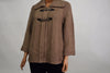JM Collection Women Wing-Collar Buckled 3/4 Slv Brown Knit Cardigan Shrug Top M