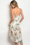 Ladies fashion sleeveless floral print satin slip style dress with a  v- necklin - evorr.com