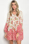 Ladies woven allover floral print skater dress - evorr.com