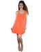 Solid Textured Spaghetti Strap Skater Dress - evorr.com