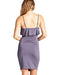 Women's Adjustable Cami Straps Bodycon Fit Fashion Ruffle-Front Dress Lilac Gray - evorr.com