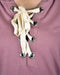 Women's Mauve Lace-Up Neck Knit dress with hoodie - evorr.com