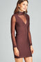 Women's Plunging illusion neckline stretch-knit dress - evorr.com