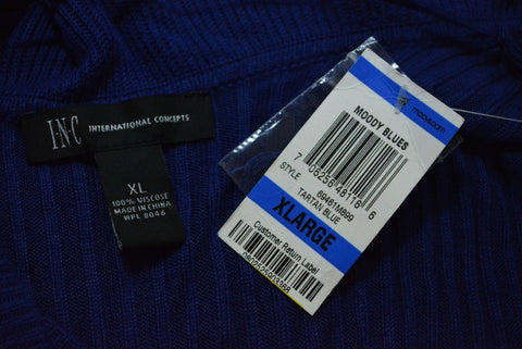 INC Concepts Women's Long-Sleeves Blue Open Front Ruffled Cardigan Shrug Top XL