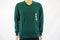 John Ashford Mens Long Sleeve Green Striped Texture Cotton V-Neck Knit Sweater L - evorr.com