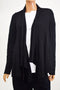 Style&Co Women's Long Sleeve Black Open Front Draped Ribbed Cardigan Shrug Top S - evorr.com