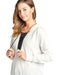 Women's Long-Sleeves Off White French terry lace up detail hoodie Blouse Top - evorr.com