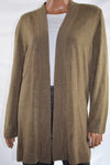 Karen Scott Women Long Sleev Brown Heather Open Front Rib Trim Cardigan Shrug XL