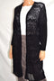 New JM Collection Women's 3/4 Sleeves Black Lace Crochet Duster Cardigan Shrug L