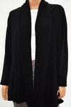 Karen Scott Women's Cotton Black Draped Open Front Cable Cardigan Shrug Plus 1X