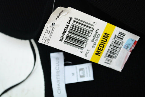 New Charter Club Women's Sleeveless Cotton Black Open Front Cardigan Vest Top M - evorr.com