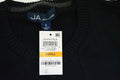 John Ashford Mens Long-Sleeve Black Striped Texture Cotton V-Neck Knit Sweater S - evorr.com