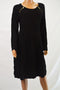 INC International Concepts Women's Black Zip-Detail Fit&Flare Sweater Dress 2XL