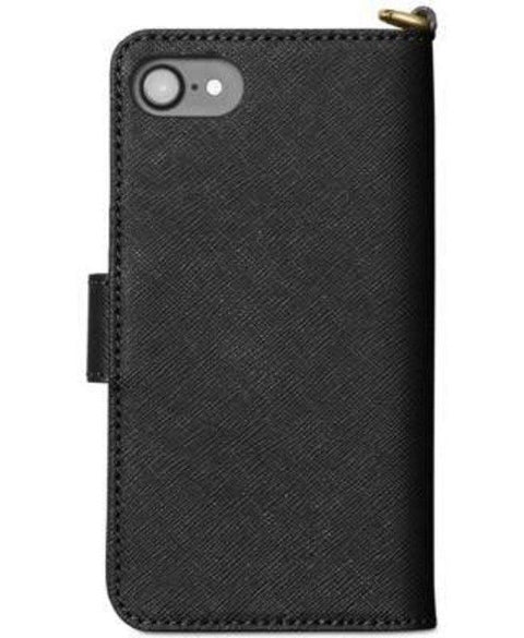 $70 NEW Michael Kors Black Gold Saffiano Leather iPhone 7 Tab Folio Phone Case