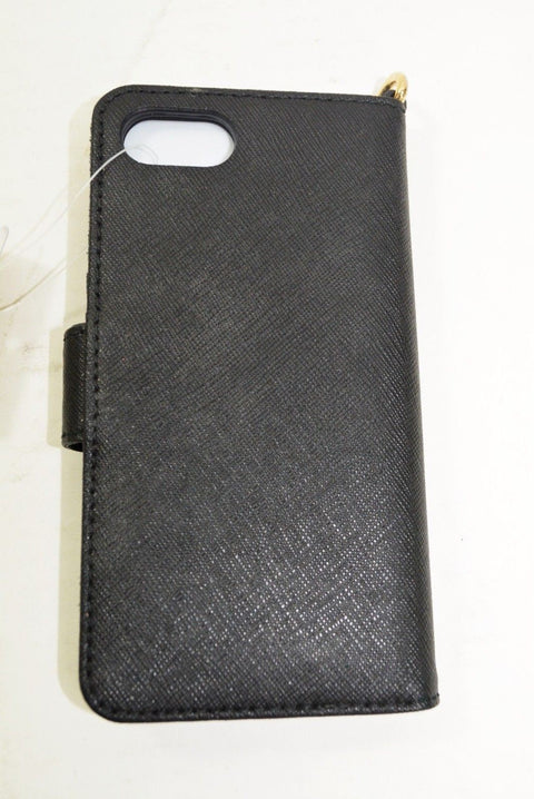 $70 NEW Michael Kors Black Gold Saffiano Leather iPhone 7 Tab Folio Phone Case