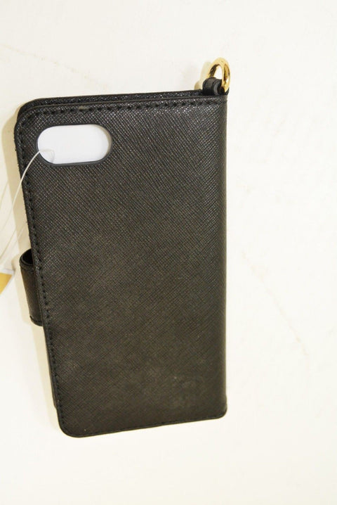 $70 NEW Michael Kors Black Gold Saffiano Leather iPhone 7 Tab Folio Phone Case