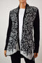 New Style&Co Women Open Front Metallic Black Geometric Knit Cardigan Shrug Top S - evorr.com