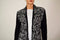 New Style&Co Women Open Front Metallic Black Geometric Knit Cardigan Shrug Top S - evorr.com