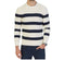 New Nautica Mens Long Sleeve Crew Neck White Breton Striped Pullover Sweater XL