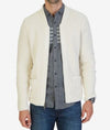 Nautica Mens Long Sleeve Shawl Collar Full-Zip White Pocketed Cardigan Sweater L
