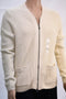 Nautica Mens Long Sleeve Shawl Collar Full-Zip White Pocketed Cardigan Sweater L