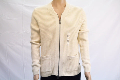 Nautica Mens Long Sleeve Shawl Collar Full-Zip White Pocketed Cardigan Sweater L