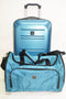 $340 TAG Vector II 2 Piece Set Carry On Hard Spinner Suitcase Luggage Blue Teal