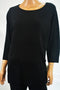 New Karen Scott Womens 3/4-Sleeve Roll-Neck Black Knit Tunic Sweater Top Plus 1X