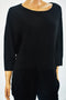 New Karen Scott Womens 3/4-Sleeve Roll-Neck Black Knit Tunic Sweater Top Plus 1X