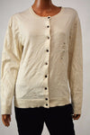 New Karen Scott Women's Heather Beige Button Front Knitted Cardigan Shrug Top XL