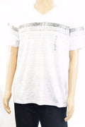 New American Rag Cie Mens Short Sleeves V-Neck Gray Sand City Striped T-Shirt XL - evorr.com