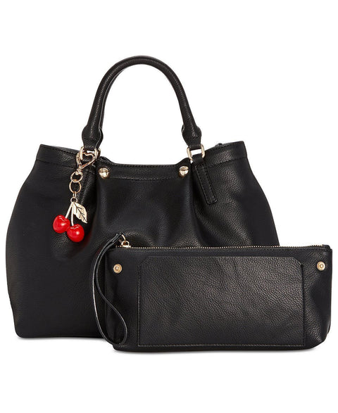 $108 NEW Betsey Johnson Medium Satchel with Decorative Cherry Strap Shoulder Bag - evorr.com