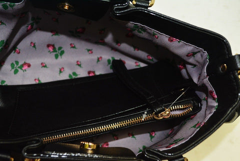 $108 NEW Betsey Johnson Medium Satchel with Decorative Cherry Strap Shoulder Bag - evorr.com