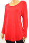 JM Collection Womens Long-Sleeve Red Stretch Scoop-Neck Tunic Blouse Top Plus 2X