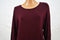 Alfani Women Crew Nk Ruched-Long Sleeve Stretch Maroon Tunic Blouse Top Plus 1X