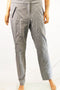 Alfani Women's Stretch Gray Faux-Leather-Trim Slim-Leg Casual Pant 8